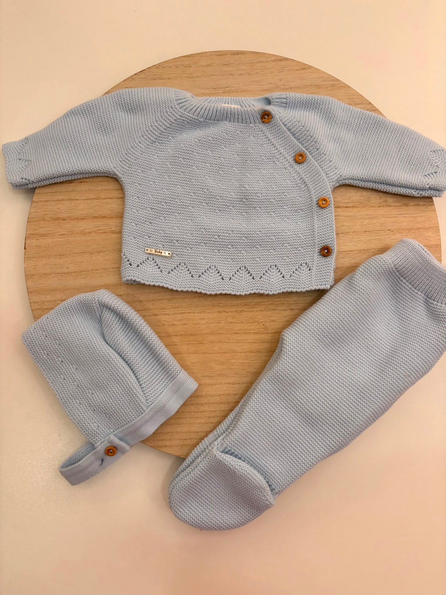 Conjunto de Primera Puesta Celeste para Bebé con Capota y Polaina | Siju Moda Infantil