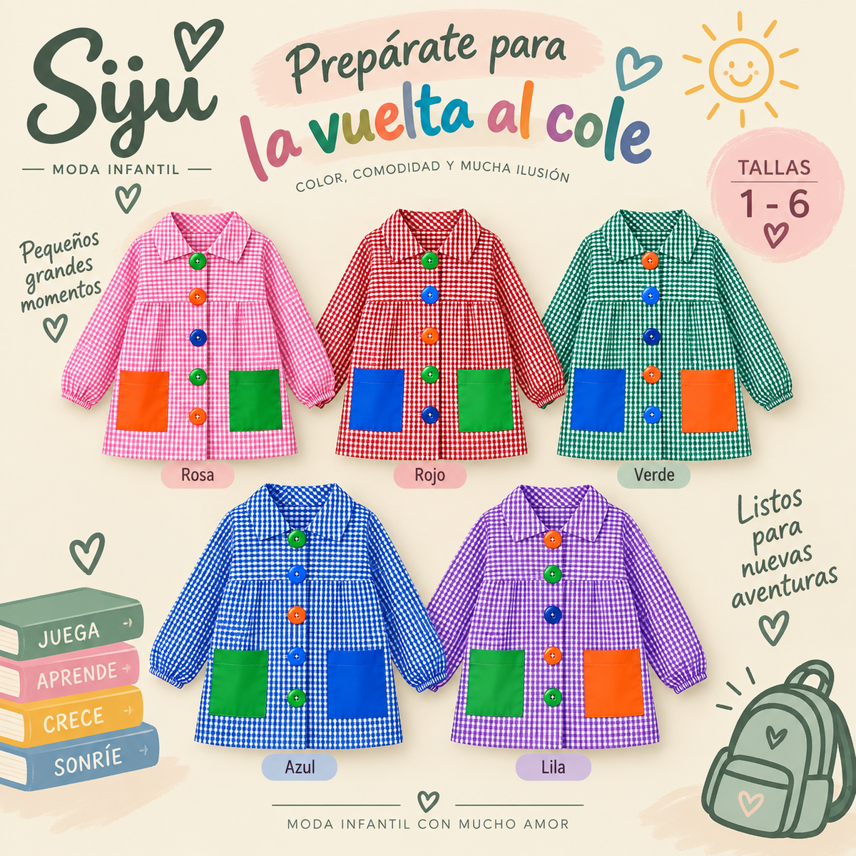 Babi Infantil Vichy para la Vuelta al Cole – Tallas 1 a 6