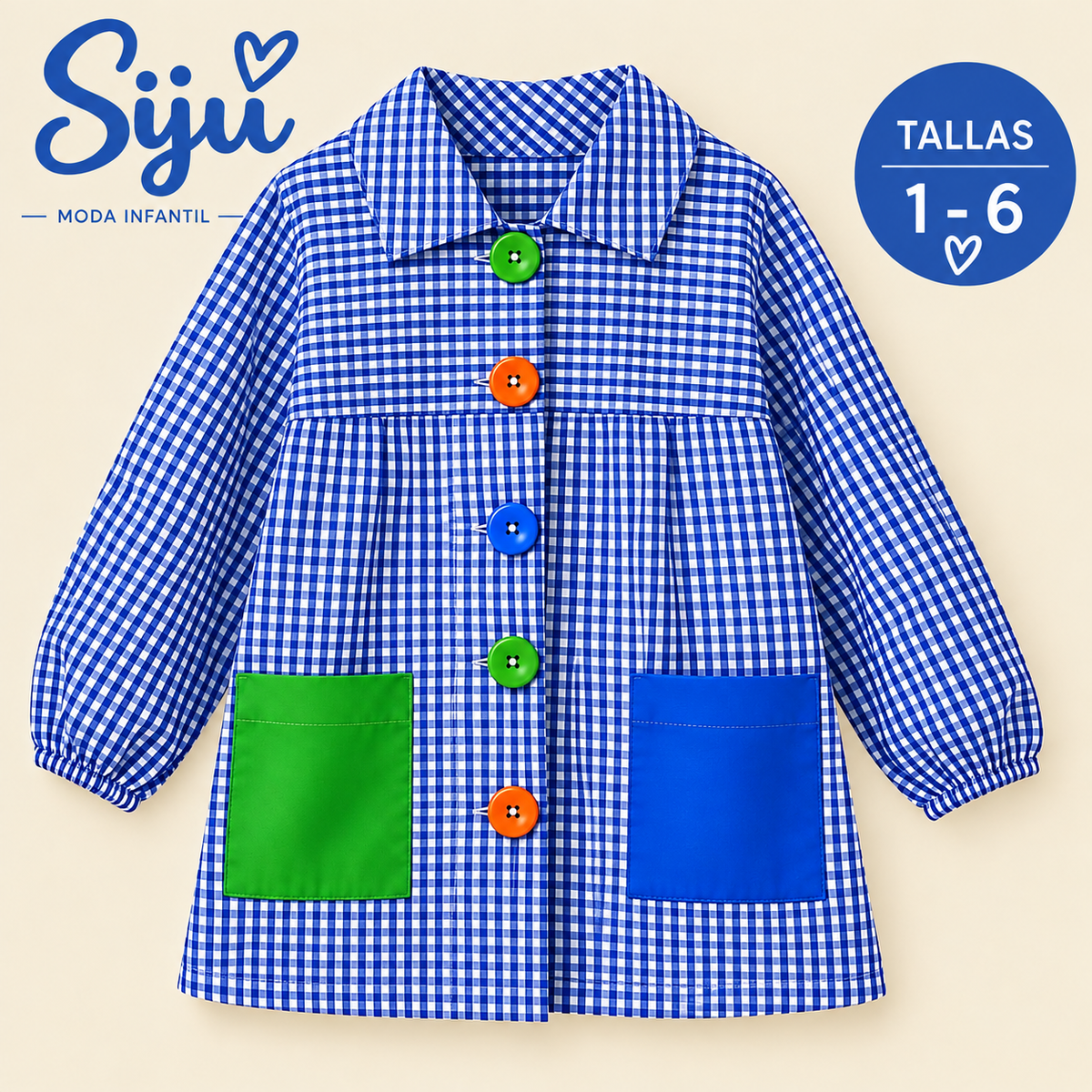 Babi Infantil Vichy para la Vuelta al Cole – Tallas 1 a 6