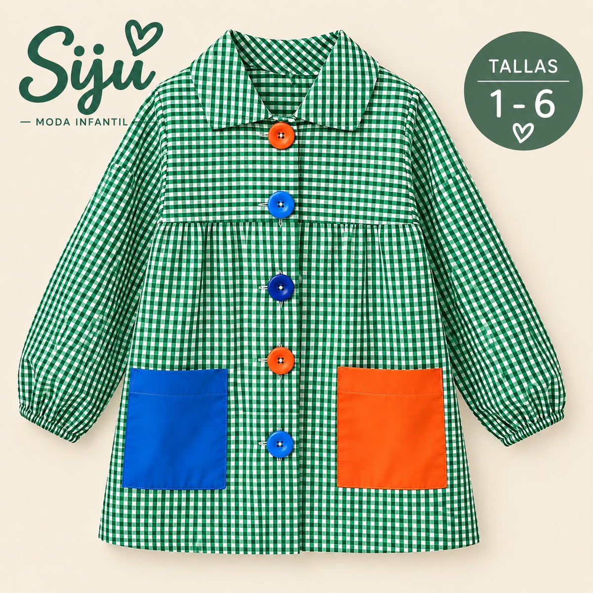 Babi Infantil Vichy para la Vuelta al Cole – Tallas 1 a 6