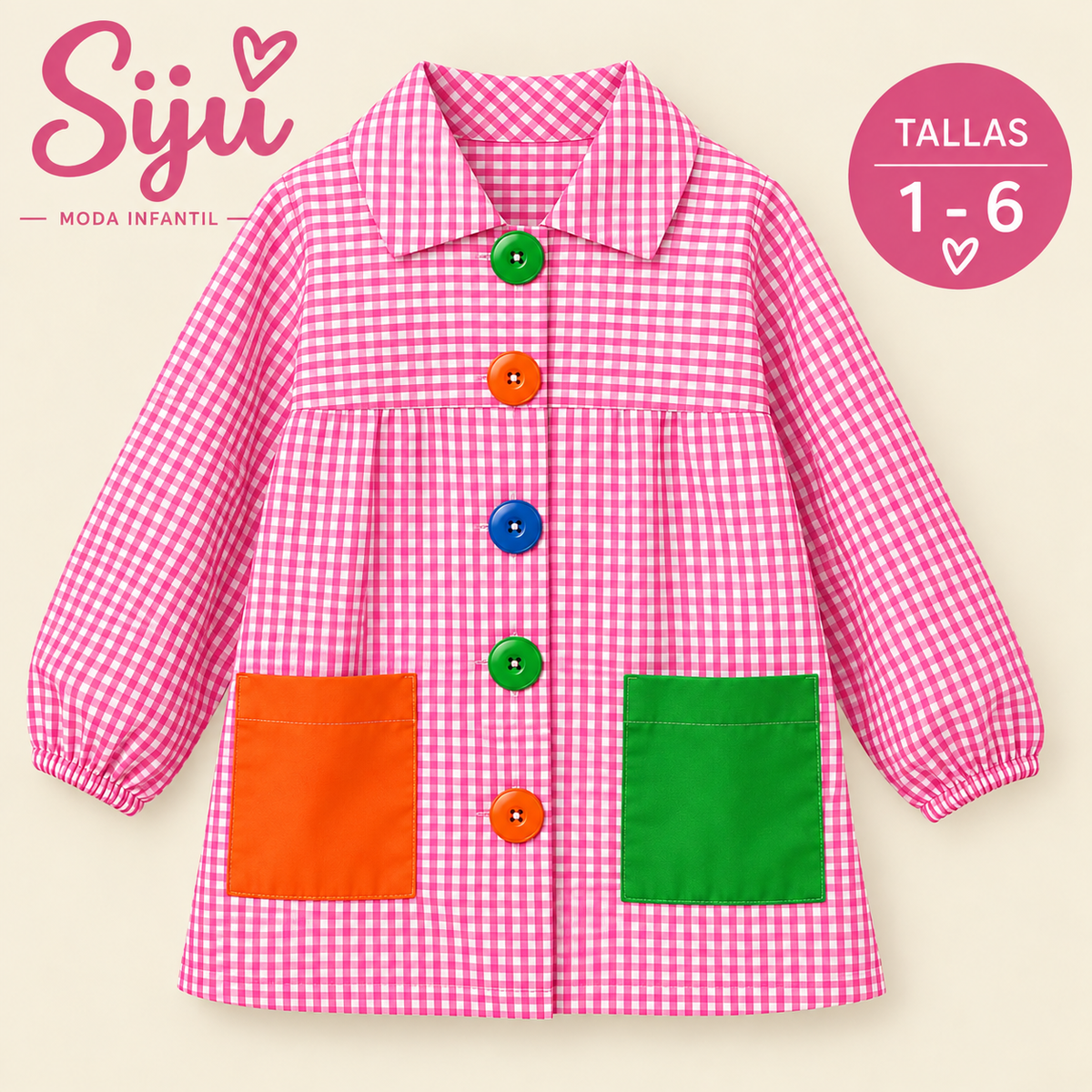 Babi Infantil Vichy para la Vuelta al Cole – Tallas 1 a 6
