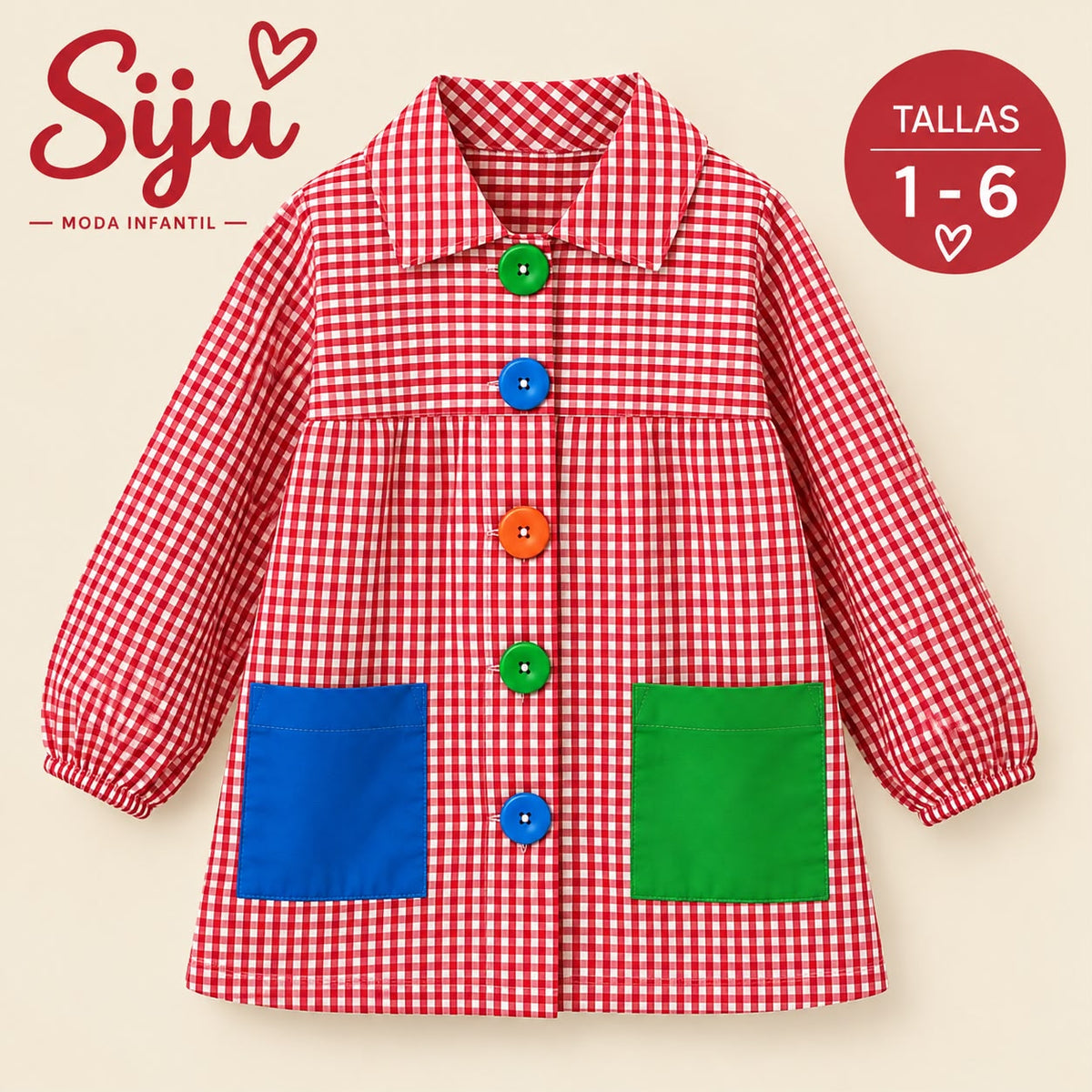 Babi Infantil Vichy para la Vuelta al Cole – Tallas 1 a 6