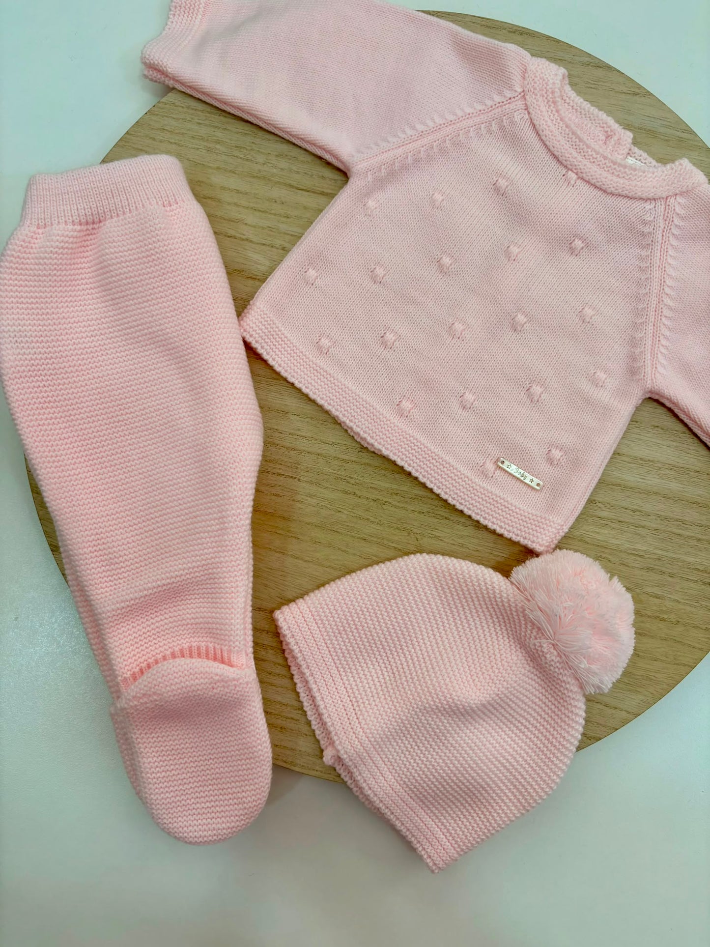 Conjunto de Primera Puesta Rosa Bebé para Bebé con Gorro y Polaina | Siju Moda Infantil