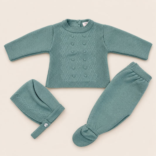 Conjunto de Primera Puesta Verde Mint para Bebé | 00 a 6 Meses