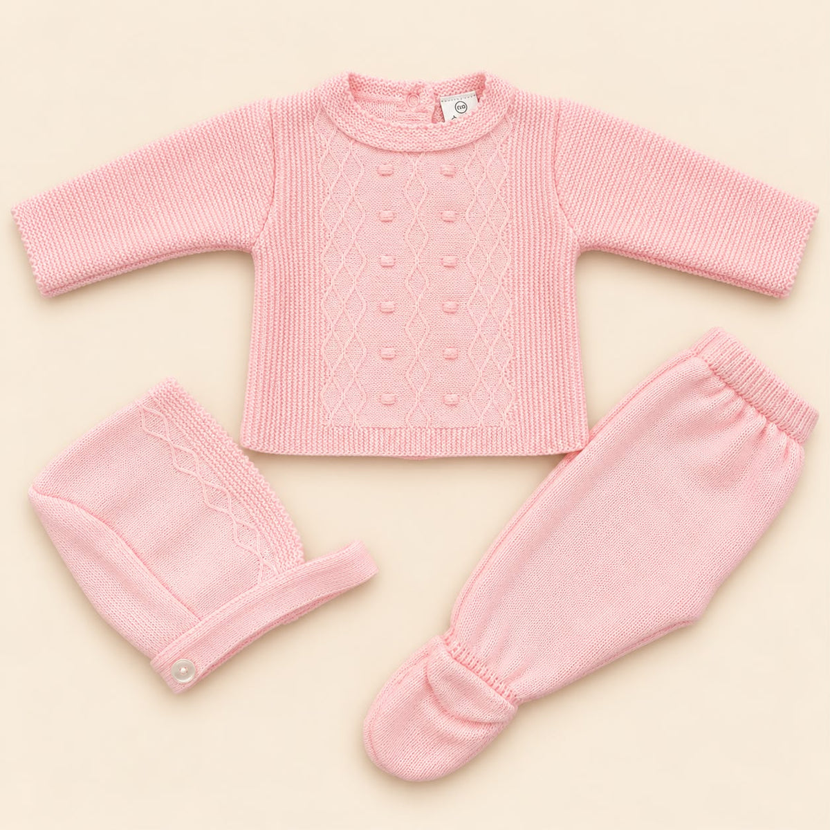 Conjunto de Primera Puesta Rosa Bebé para Bebé | 00 a 6 Meses