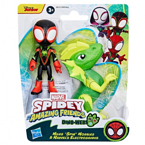 SPIDEY DINO WEBS MILES MORALES Y ELECTROSAURUS G0121 MARVEL