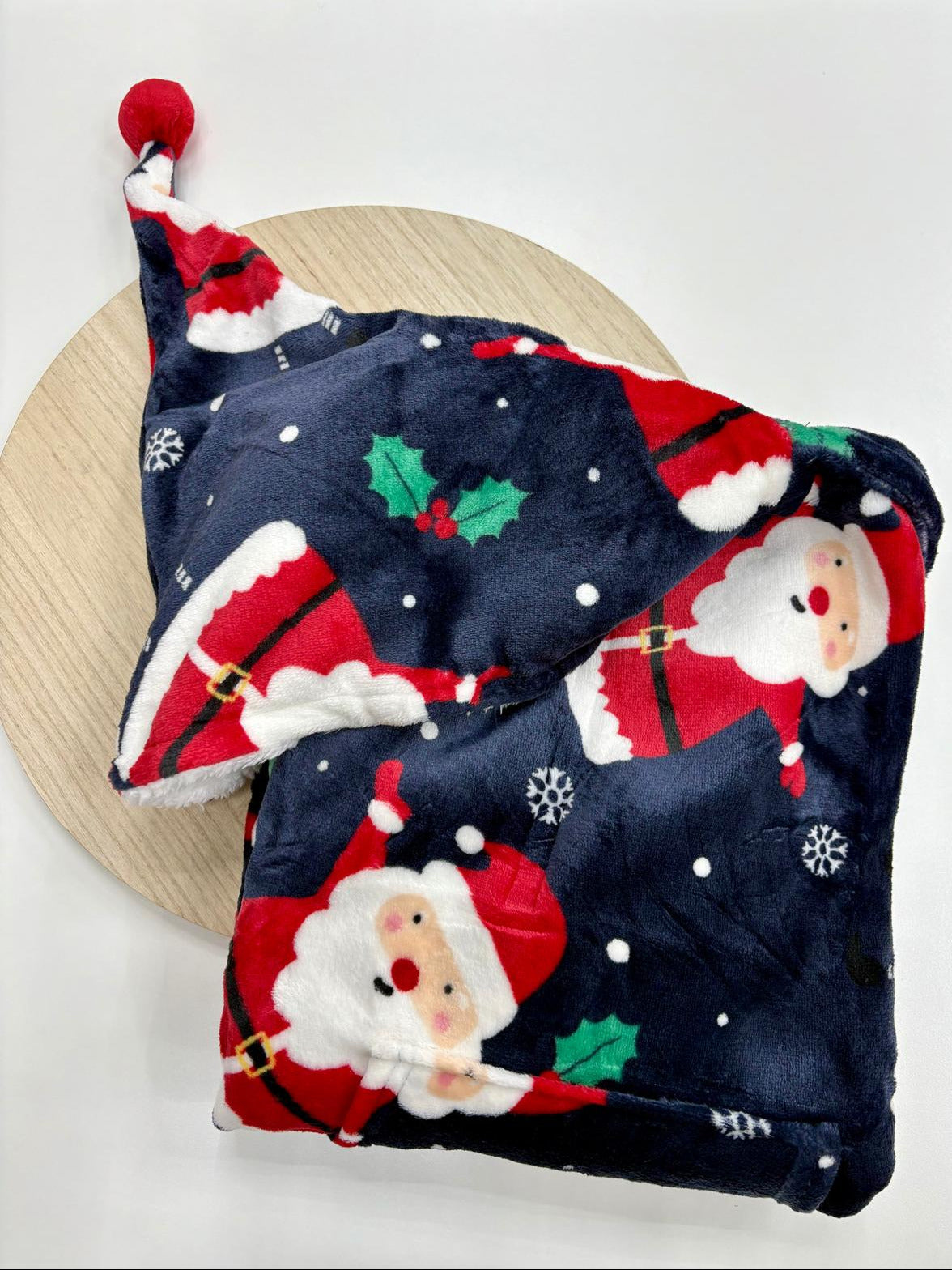 Bata Manta Navidad Familiar Tipo Sudadera | Papá Noel con Gorro y Pompón 🎄 Para toda la Familia