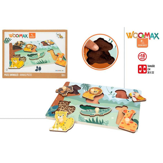 Woomax- Puzzle Animales Selva Madera