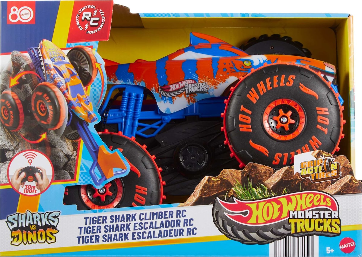 🐯🔥 Hot Wheels Monster Trucks – Tiger Shark RC