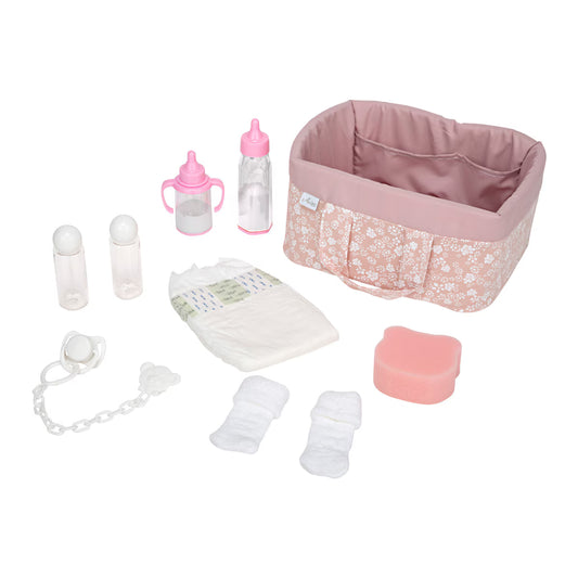 Canastilla Elegance Rosa con Accesorios 10 en 1 | Muñecas Arias