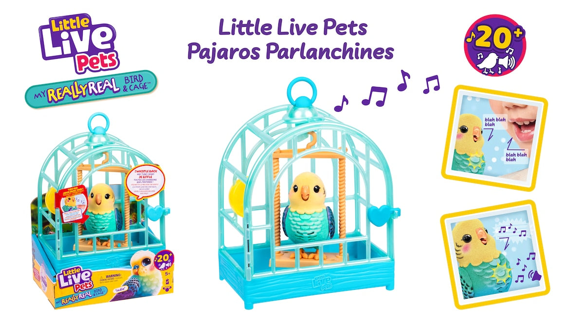 Peluche interactivo pájaros parlanchines Little Live Pets Moose modelos surtidos
