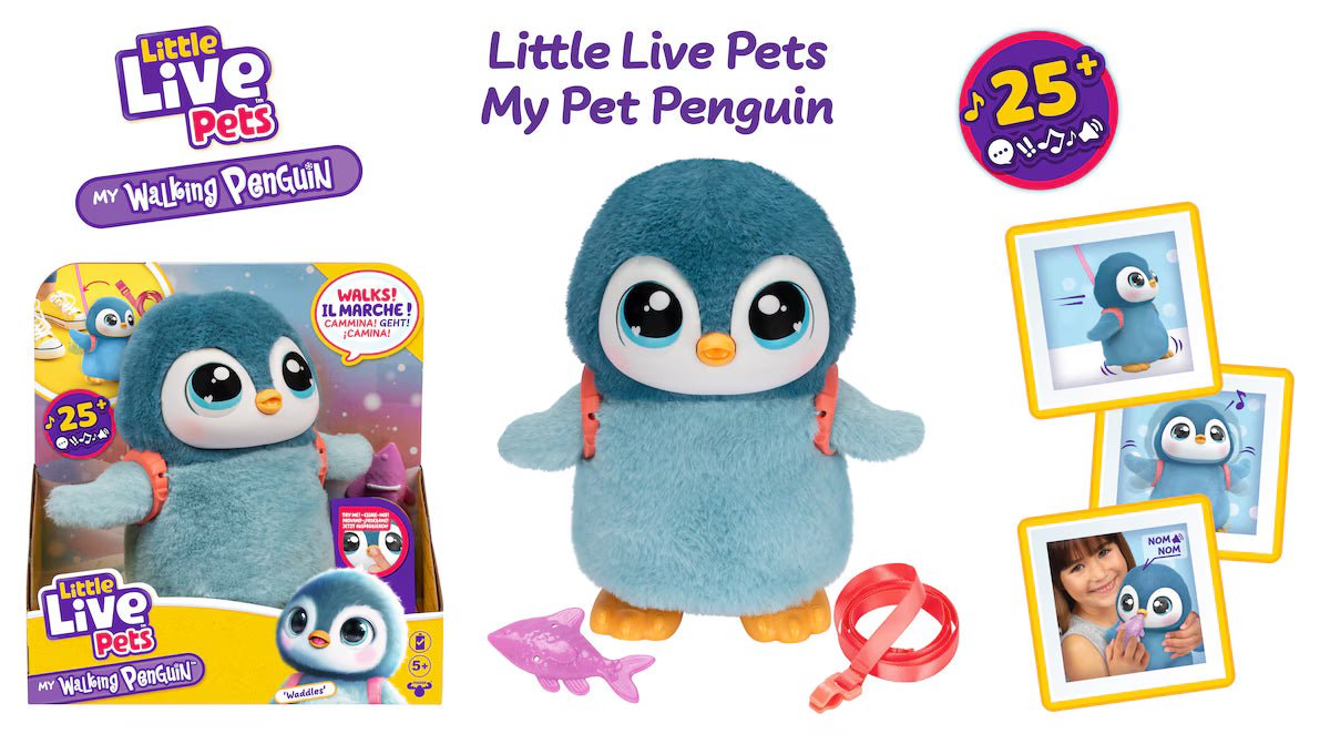 Peluche interactivo Mi Pingüino de compañía Waddles Little Live Pets Moose