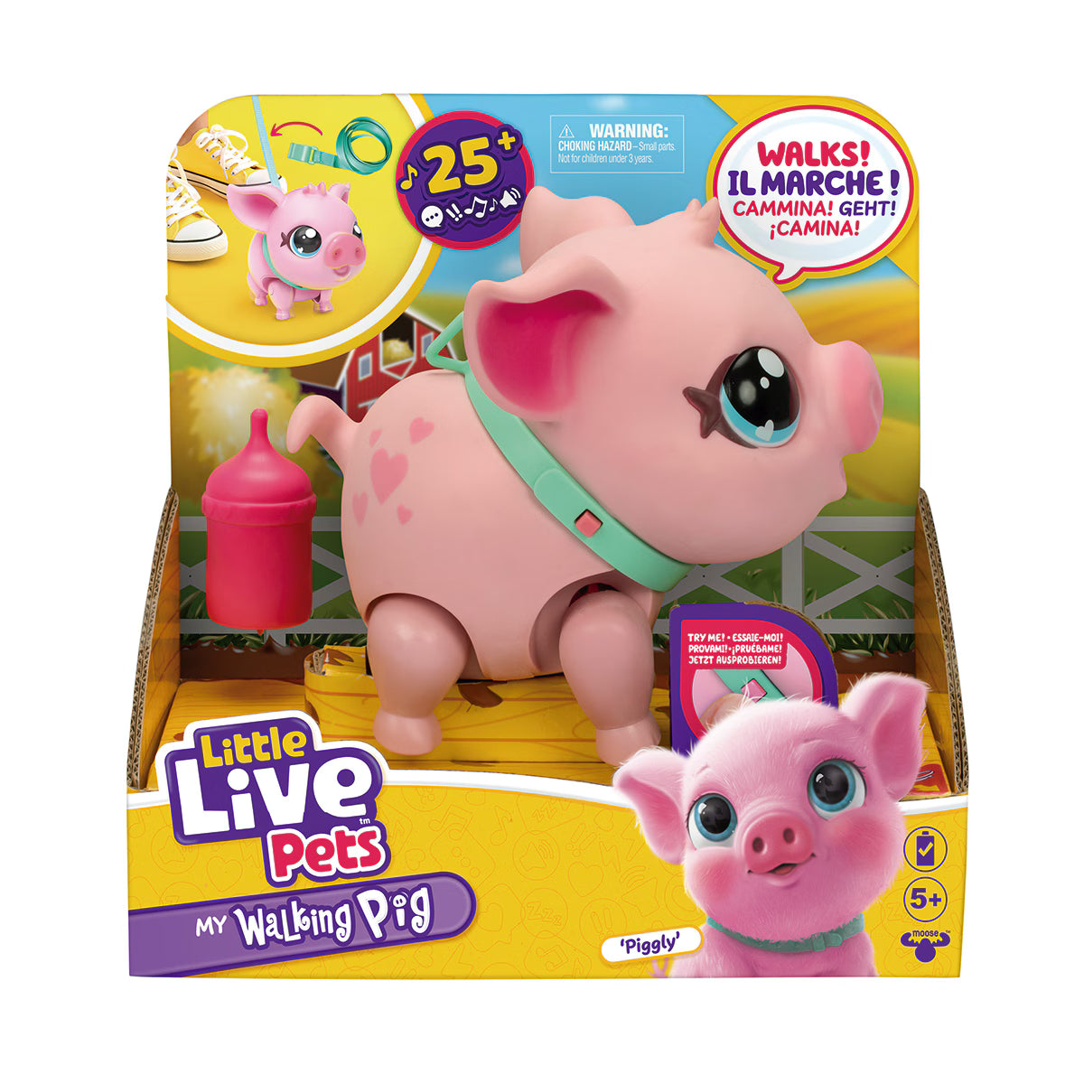 Peluche interactivo Mi pequeño cerdo de compañía Piggly Little Live Pets Moose