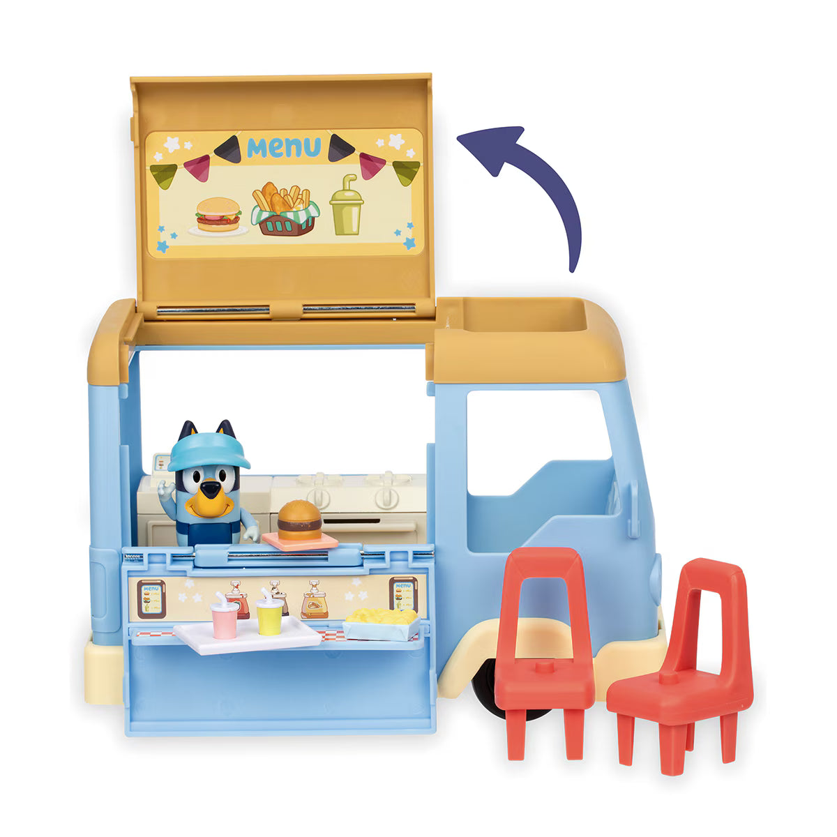 Food Truck Bluey Set de Juego Camión de Comida Transformable Bluey Moose