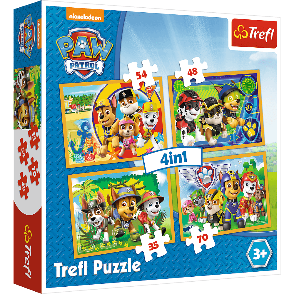 PUZZLE LA PATRULLA CANINA 4 EN 1