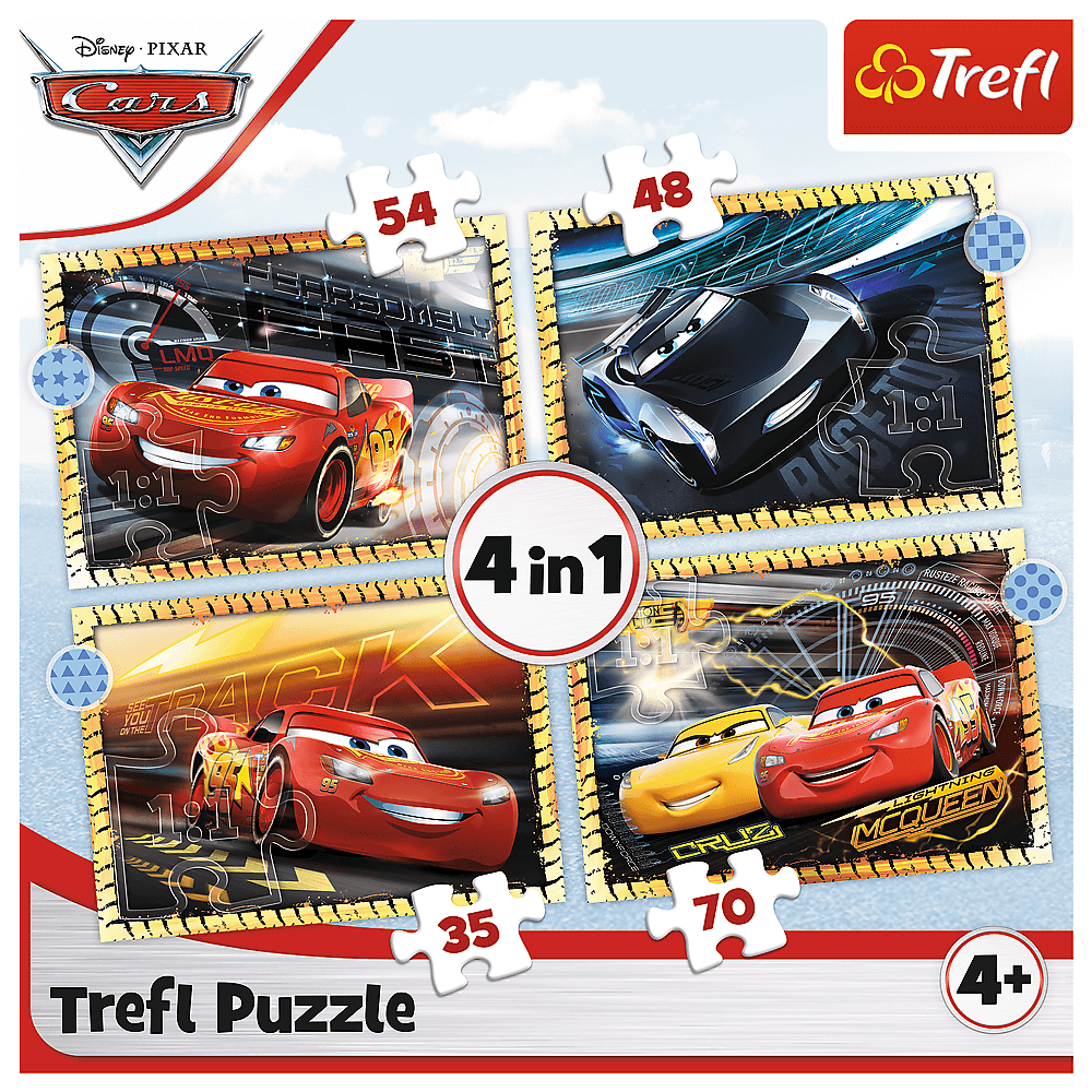 PUZZLE DE CARS 4 EN 1