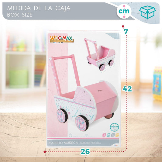 CARRITO DE MUÑECA DE MADERA