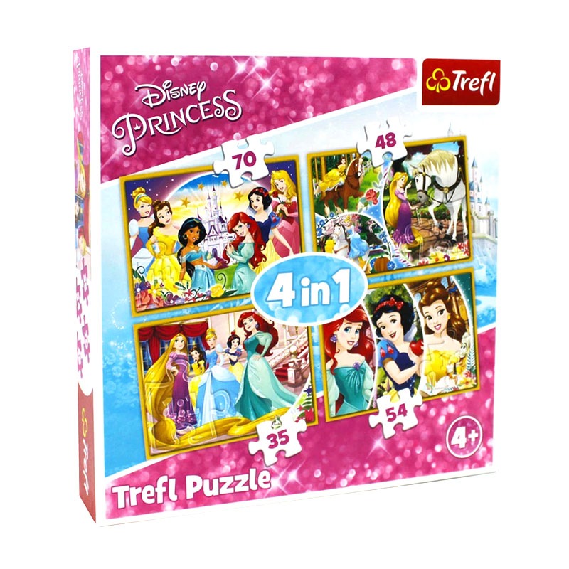 PUZZLE 4 EN 1 PRINCESAS