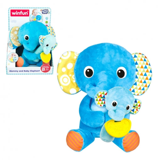 PELUCHE MAMA ELEFANTE CON BEBE 6M+