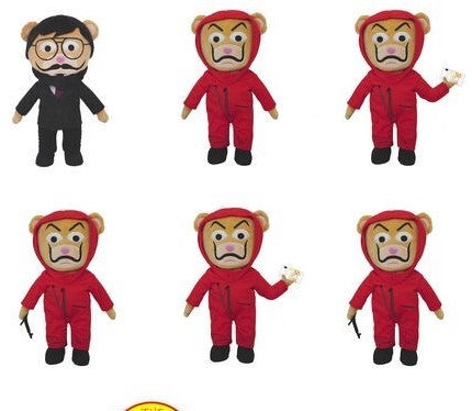 PELUCHES PROFESOR Y LA BANDA DE LA CASA DE PAPEL