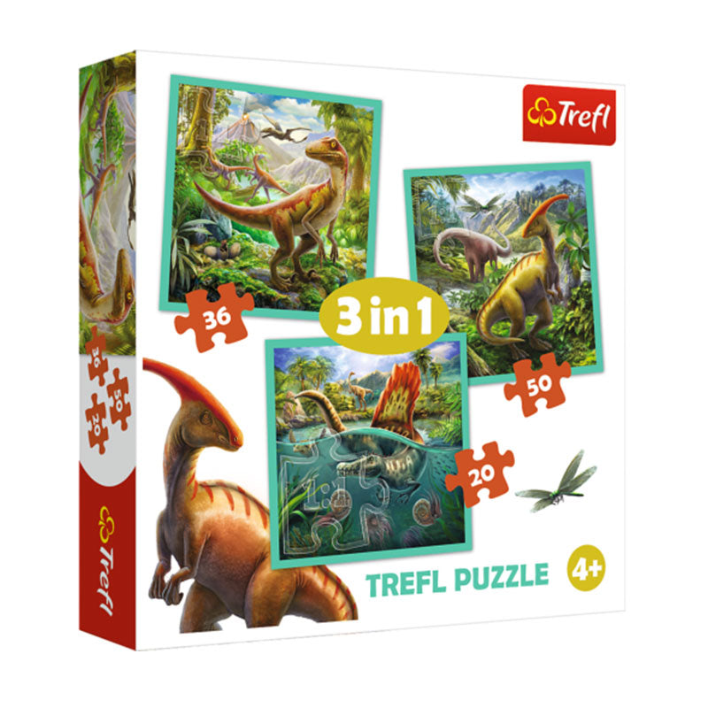 PUZZLE DE DINOSAURIOS 4 EN 1